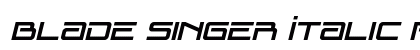 Blade Singer Italic Regular Font Preview