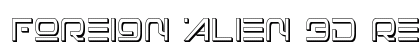 Foreign Alien 3D Regular Font Preview