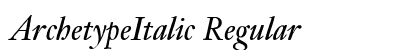 ArchetypeItalic Regular