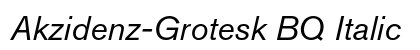 Akzidenz-Grotesk BQ Italic Preview