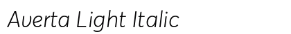 Averta Light Italic Preview