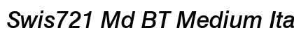 Swis721 Md BT Medium Italic font free download