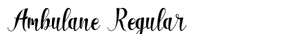 Ambulane Regular Font Preview