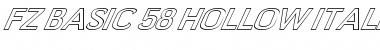 FZ BASIC 58 HOLLOW ITALIC Normal Font