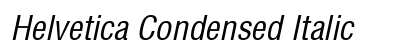 Helvetica Condensed Italic Font Preview