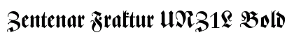 Zentenar Fraktur UNZ1L Bold Font Preview