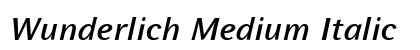 Wunderlich Medium Italic Font Preview
