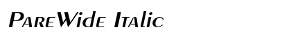 PareWide Italic Font Preview PareWide Italic Font Preview