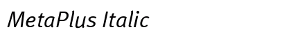 MetaPlus Italic Font Preview