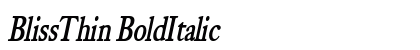 BlissThin BoldItalic preview
