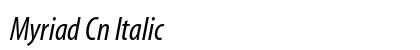 Myriad Cn Italic font free download