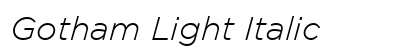 Gotham Light Italic Font Preview