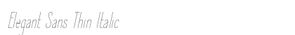 Elegant Sans Thin Italic (OpenType) Font Preview