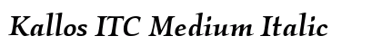 Kallos ITC Medium Italic preview Kallos ITC Medium Italic preview