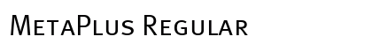 MetaPlus Regular Font Preview