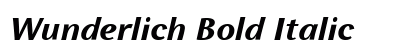 Wunderlich Bold Italic Font Preview