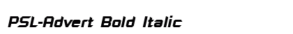 PSL-Advert Bold Italic Font Preview
