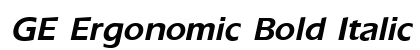 GE Ergonomic Bold Italic Font Preview