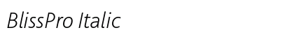 BlissPro Italic preview