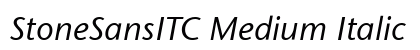 StoneSansITC Medium Italic Preview