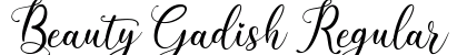 Beauty Gadish Regular Font Preview
