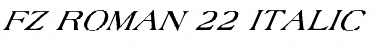 FZ ROMAN 22 ITALIC Font