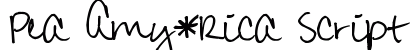 Pea Amy*Rica Script Regular Font Preview