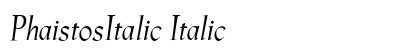 PhaistosItalic Italic preview