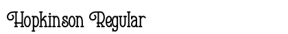 Hopkinson Regular Font Preview