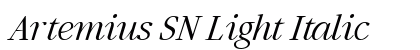 Artemius SN Light Italic Font Artemius SN Light Italic Font Preview