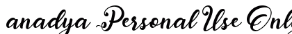 anadya Personal Use Only Regular Font Preview