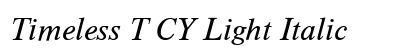 Timeless T CY Light Italic preview Timeless T CY Light Italic preview