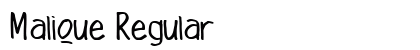 Malique Regular Font Preview