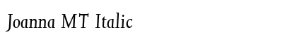 Joanna MT Italic Font Preview