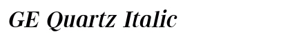 GE Quartz Italic Font Preview