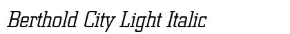 Berthold City Light Italic preview Berthold City Light Italic preview