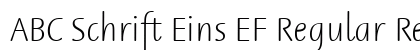ABC Schrift Eins EF Regular Regular Font ABC Schrift Eins EF Regular Regular Font Preview