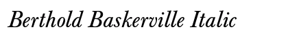 Berthold Baskerville Italic Preview