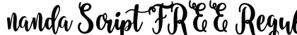 nanda Script FREE Regular Font Preview