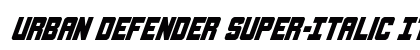 Urban Defender Super-Italic Italic Font Preview
