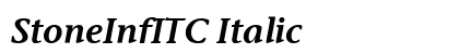 StoneInfITC Italic Preview
