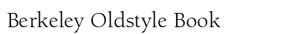 Berkeley Oldstyle Book font free download