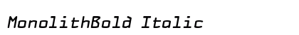 MonolithBold Italic Font Preview