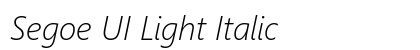 Segoe UI Light Italic Font Preview