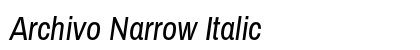 Archivo Narrow Italic preview Archivo Narrow Italic preview