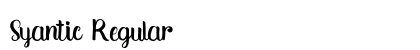 Syantic Regular Font Preview