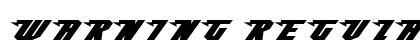 Warning Regular Font Preview