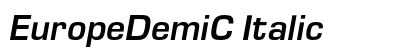 EuropeDemiC Italic Font EuropeDemiC Italic Font Preview