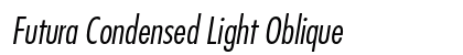 Futura Condensed Light Oblique preview