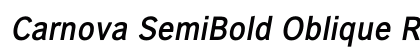 Carnova SemiBold Oblique Regular (OpenType) Font Preview